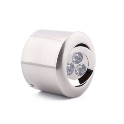 Paviršinio montavimo pakreipiamas LED šviestuvas 3W šilta balta (3300K) Chromo