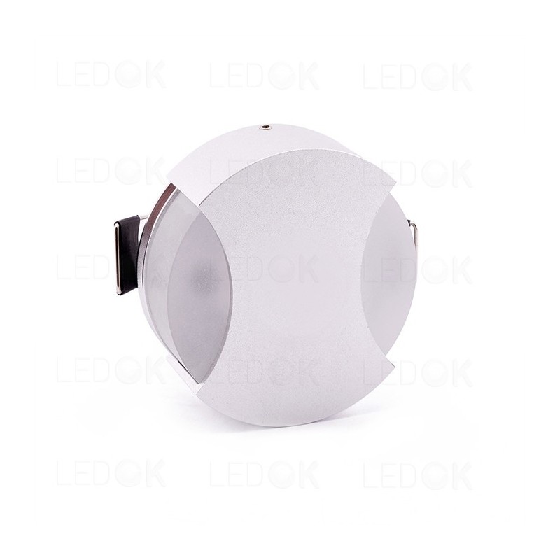 Įmontuojamas LED šviestuvas 2xSATIN 1W šilta balta (3000K)
