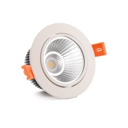Įmontuojamas LED pakreipiamas šviestuvas 10W šilta balta (3300K) Balta