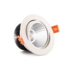 Įmontuojamas LED pakreipiamas šviestuvas 10W šilta balta (3300K) Balta