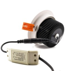 Įmontuojamas LED pakreipiamas šviestuvas 10W šilta balta (3300K) Balta