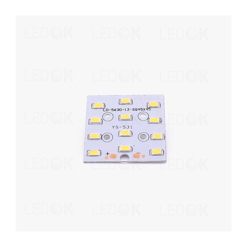 LED šaltinis PCB SMD 6W šilta balta (3000K) keturkampis