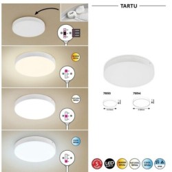Lubinis lauko šviestuvas Tartu LED 18W 2800-6000K CCT keičiama balta spalva (Matinė Balta)