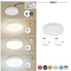 Lubinis lauko šviestuvas Tartu LED 18W 2800-6000K CCT keičiama balta spalva (Matinė Balta)