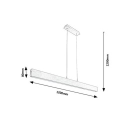 Pakabinamas šviestuvas Tithania LED 24W 2700-6500K CCT keičiama balta spalva (Braižyto Aliuminio)