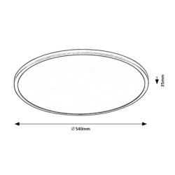 Lubinis šviestuvas Ezio LED 36W 3000K Šilta balta (Matinė Juoda)