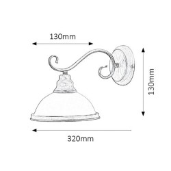 Sieninis šviestuvas Elisett E27 1x MAX 60W (Bronzos)