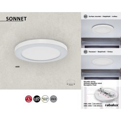 LED panelė Sonnet LED 18W 4000K Neutrali balta (Balta)