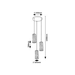 Pakabinamas šviestuvas Veness E27 3x MAX 40W (Matinė Juoda)