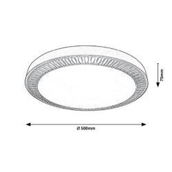 Lubinis šviestuvas Matea LED 40W 3000-6000K CCT keičiama balta spalva (Ruda)