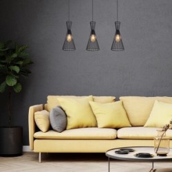 Pakabinamas šviestuvas Leandros E27 3x MAX 40W (Matinė Juoda)