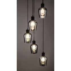 Pakabinamas šviestuvas Florian E27 5x MAX 40W (Matinė Juoda)