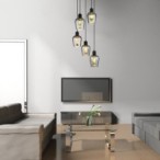Pakabinamas šviestuvas Florian E27 5x MAX 40W (Matinė Juoda)