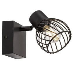 Sieninis šviestuvas Aberama E14 1X MAX 10W (Juoda)