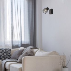 Sieninis šviestuvas Aberama E14 1X MAX 10W (Juoda)