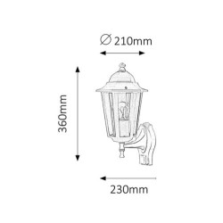 Sieninis lauko šviestuvas Velence E27 1x MAX 60W (Balta)