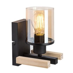 Sieninis šviestuvas Niylah E27 1x MAX 25W (Juoda)