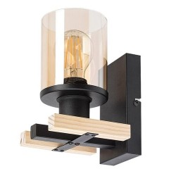 Sieninis šviestuvas Niylah E27 1x MAX 25W (Juoda)