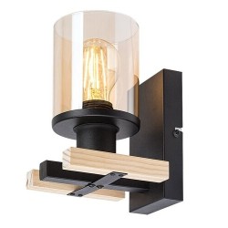 Sieninis šviestuvas Niylah E27 1x MAX 25W (Juoda)