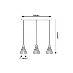 Pakabinamas šviestuvas Farfalle E27 3x MAX 40W (Juoda)