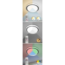 Lubinis šviestuvas Everest LED 40W 2700-6500K CCT keičiama balta spalva (Sidabro)