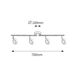 Lubinis šviestuvas Zora LED 4x 4.5W 4000K Neutrali balta (Chromo)