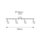 Lubinis šviestuvas Zora LED 4x 4.5W 4000K Neutrali balta (Chromo)