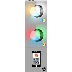 Sieninis lauko šviestuvas Durbe LED 10W 3000-6500K CCT keičiama balta spalva (Juoda)