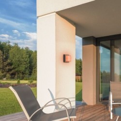 Sieninis lauko šviestuvas Durbe LED 10W 3000-6500K CCT keičiama balta spalva (Juoda)