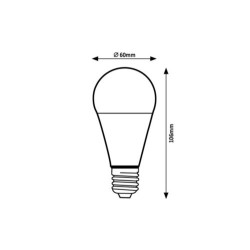 LED lemputė E27 SMD-LED 9W A60 3000K Šilta balta