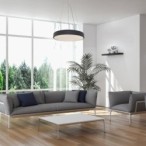 Pakabinamas šviestuvas Tesia LED 60W 3000-6000K CCT keičiama balta spalva (Juoda)