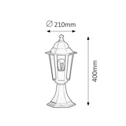 Pastatomas lauko šviestuvas Velence E27 1x MAX 60W (Juoda)