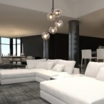 Pakabinamas šviestuvas Glory E14 5x MAX 40W (Matinė Juoda)