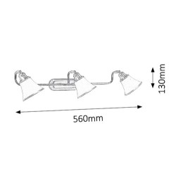 Sieninis šviestuvas Grando E14 R50 3x MAX 40W (Bronzos)