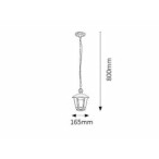 Pakabinamas lauko šviestuvas Sorrento LED 8W 3000K Šilta balta (Matinė Juoda)