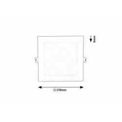 LED panelė Shaun2 LED 12W 3000K Šilta balta (Balta)