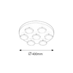 Lubinis šviestuvas Elsa LED 7x 6W 4000K Neutrali balta (Matinė Balta)