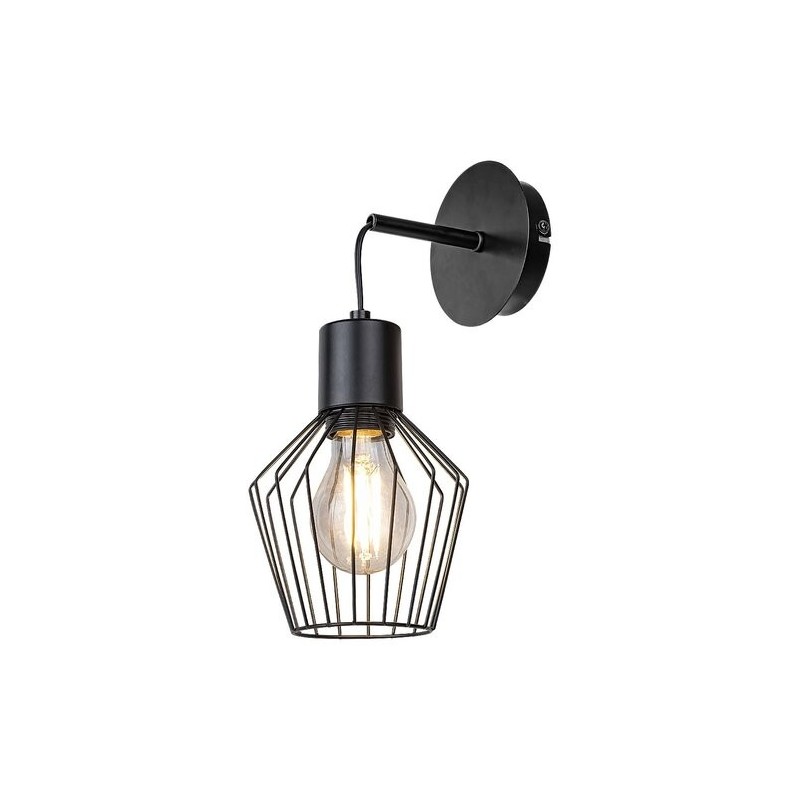Sieninis šviestuvas Belano E27 1x MAX 40W (Juoda)