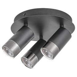 Lubinis šviestuvas Zircon GU10 3X MAX 5W (Matinė Juoda)