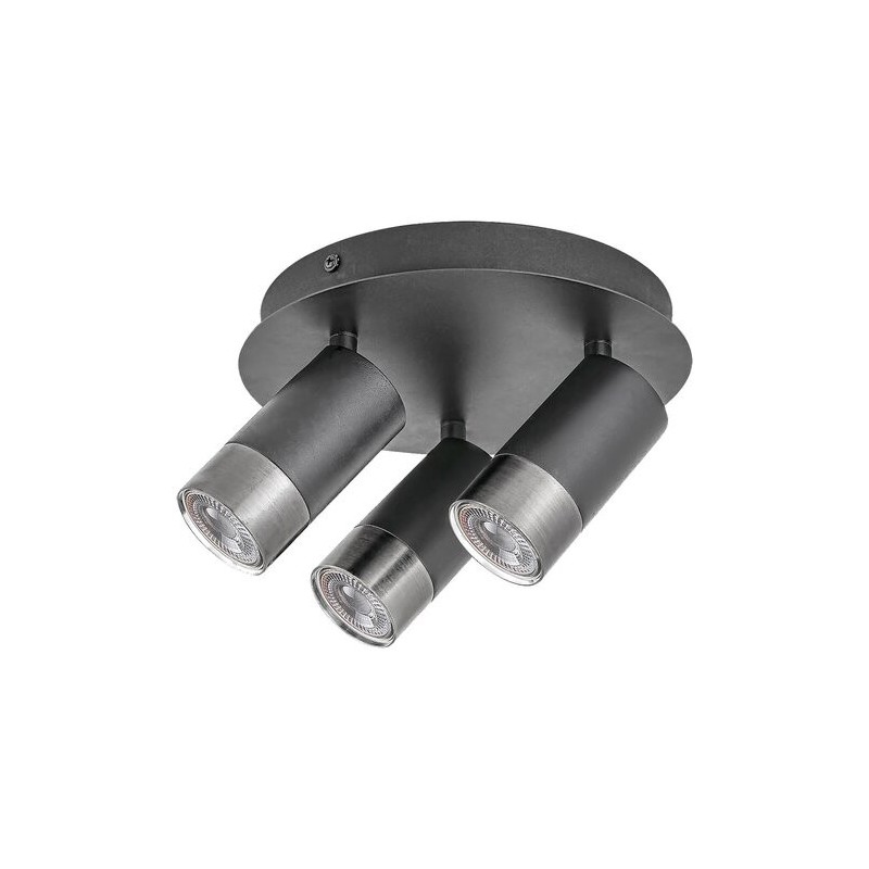 Lubinis šviestuvas Zircon GU10 3X MAX 5W (Matinė Juoda)