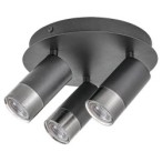Lubinis šviestuvas Zircon GU10 3X MAX 5W (Matinė Juoda)
