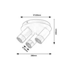 Lubinis šviestuvas Zircon GU10 3X MAX 5W (Matinė Juoda)