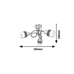 Lubinis šviestuvas Lacey E14 3x MAX 40W (Juoda)