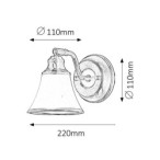 Sieninis šviestuvas Grando E14 R50 1x MAX 40W (Bronzos)