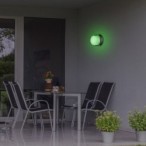 Sieninis lauko šviestuvas Durbe LED 10W 3000-6500K CCT keičiama balta spalva (Juoda)