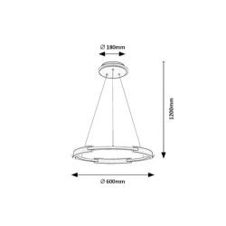 Pakabinamas šviestuvas Sindri LED 45W 3000, 4000K CCT keičiama balta spalva (Juoda)