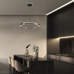 Pakabinamas šviestuvas Sindri LED 45W 3000, 4000K CCT keičiama balta spalva (Juoda)