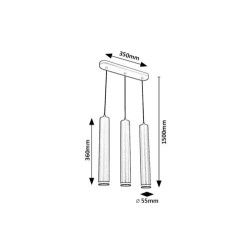 Pakabinamas šviestuvas Senobia GU10 3X MAX 5W (Juoda)