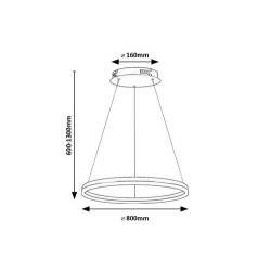 Pakabinamas šviestuvas Isaure LED 45W 3000, 4000, 6500K CCT keičiama balta spalva (Juoda)