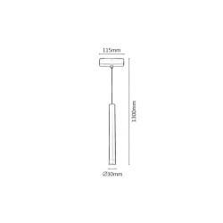 LiTrack magnetinės sistemos šviestuvas Pend.04W 3000K Šilta balta (Juoda)